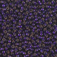 Miyuki rocailles Perlen 11/0 - Dyed silver lined dark purple 11-1426